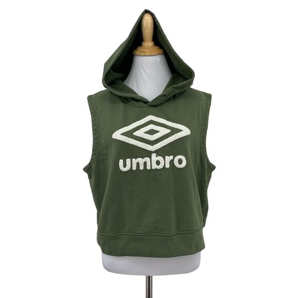 Umbro Sweater Women XL Extra Large Avocado Cropped Stretch Muscle Sleeves Hoodie - Picture 1 of 14